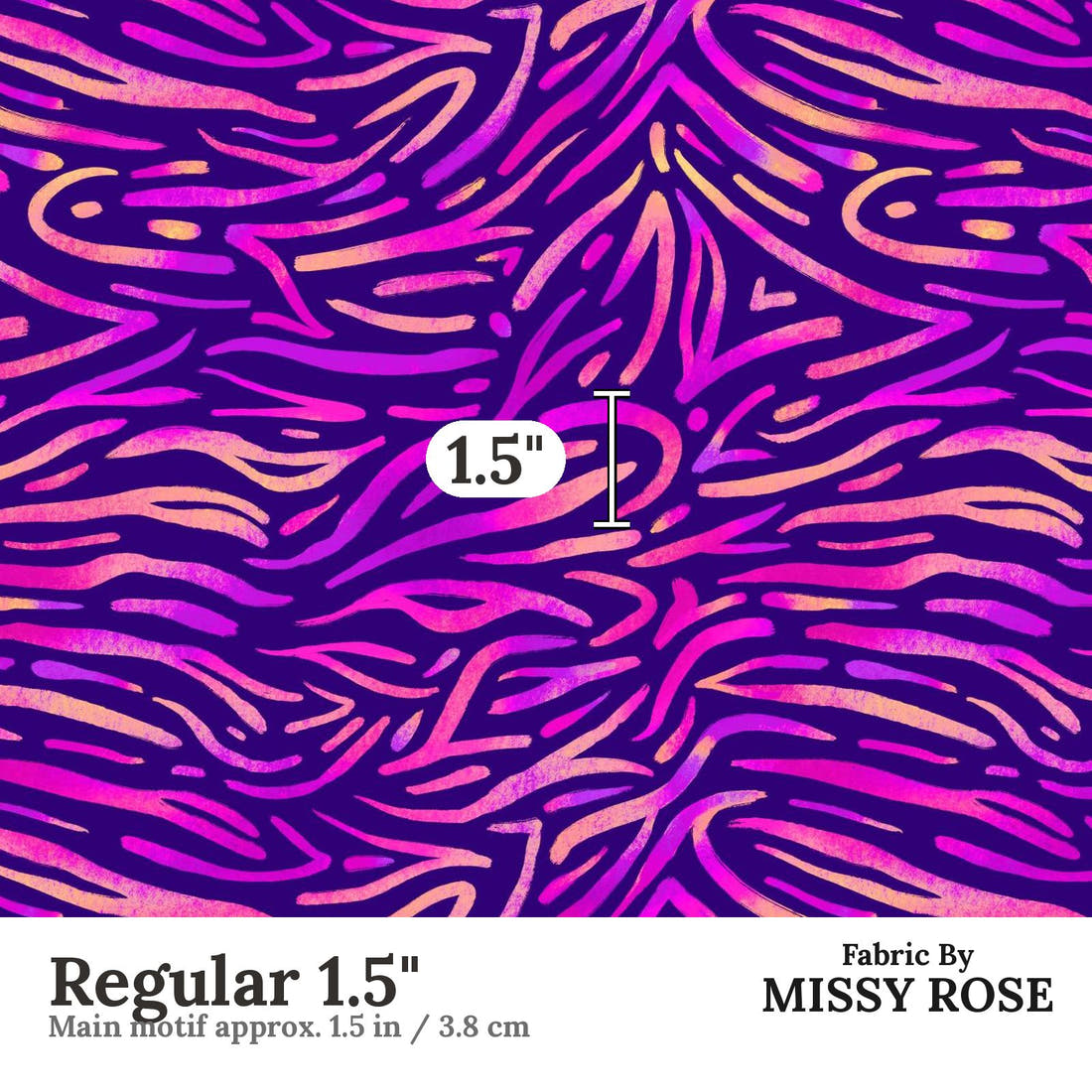 Girl and The Deep Blue Sea 75 Regular 1.5 inch print scale guide | Fabric by Missy Rose