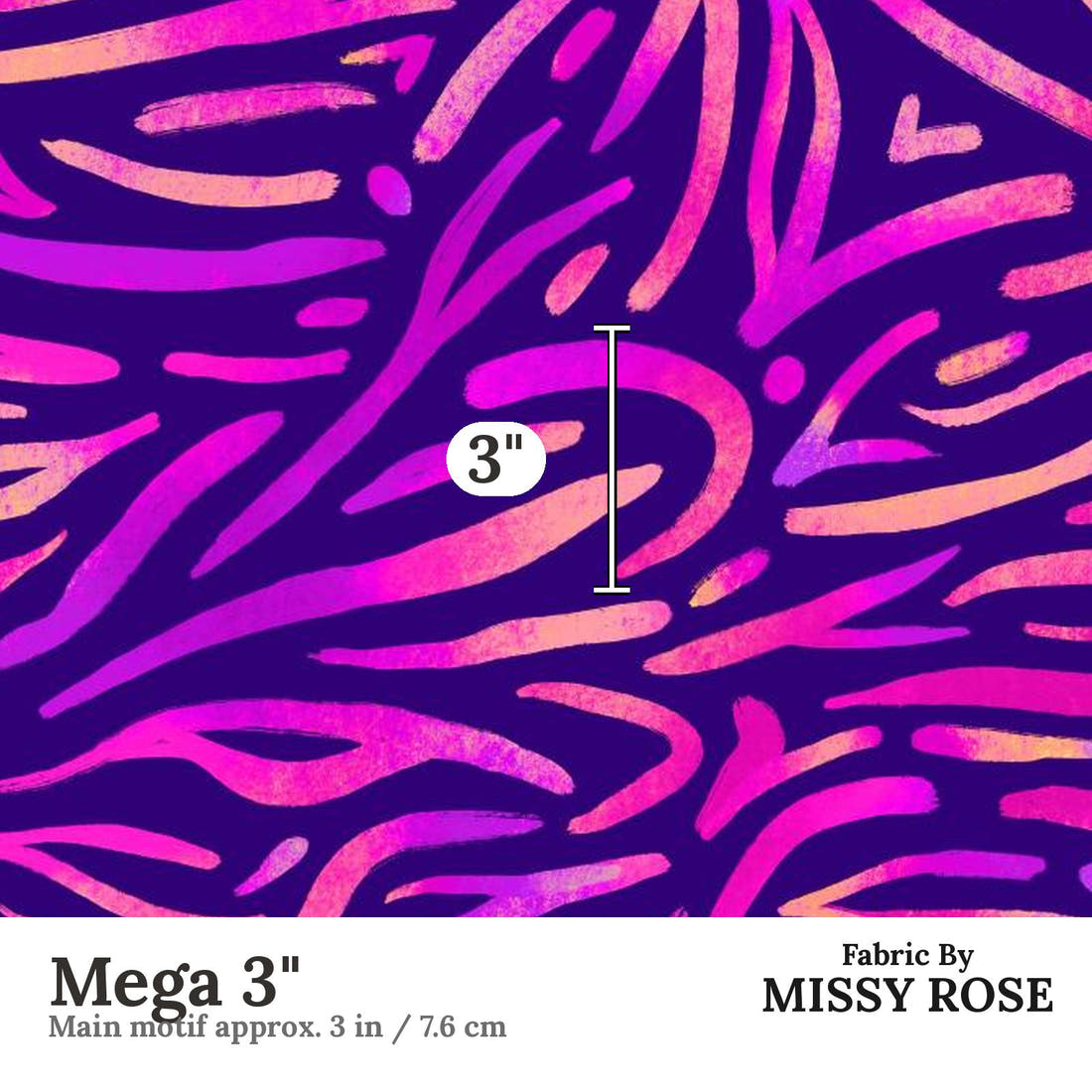 Girl and The Deep Blue Sea 75 Mega 3 inch print scale guide | Fabric by Missy Rose