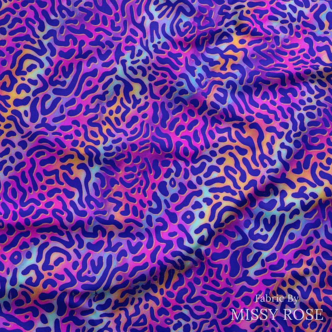 Girl and The Deep Blue Sea 76 draped fabric mockup - custom printed fabric by the metre | Fabric by Missy Rose