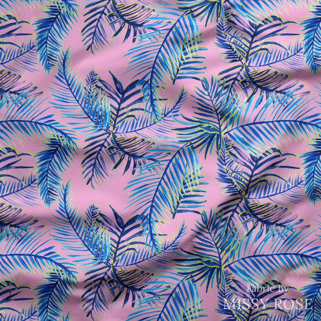 Girl and The Deep Blue Sea 77 draped fabric mockup - custom printed fabric by the metre | Fabric by Missy Rose