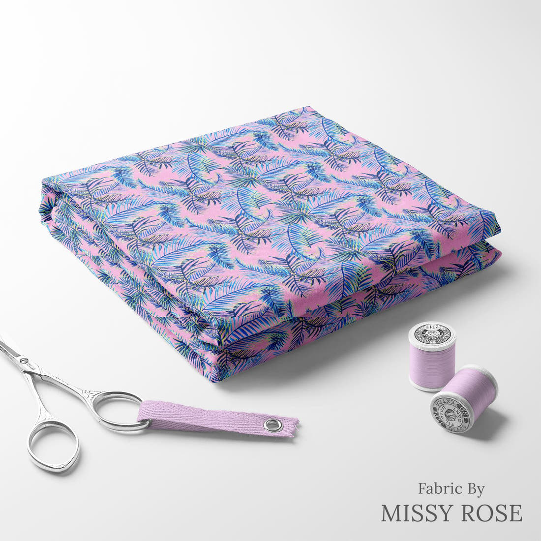 Girl and The Deep Blue Sea 77 folded fabric stack with matching thread - pre-order fabric Australia | Fabric by Missy Rose