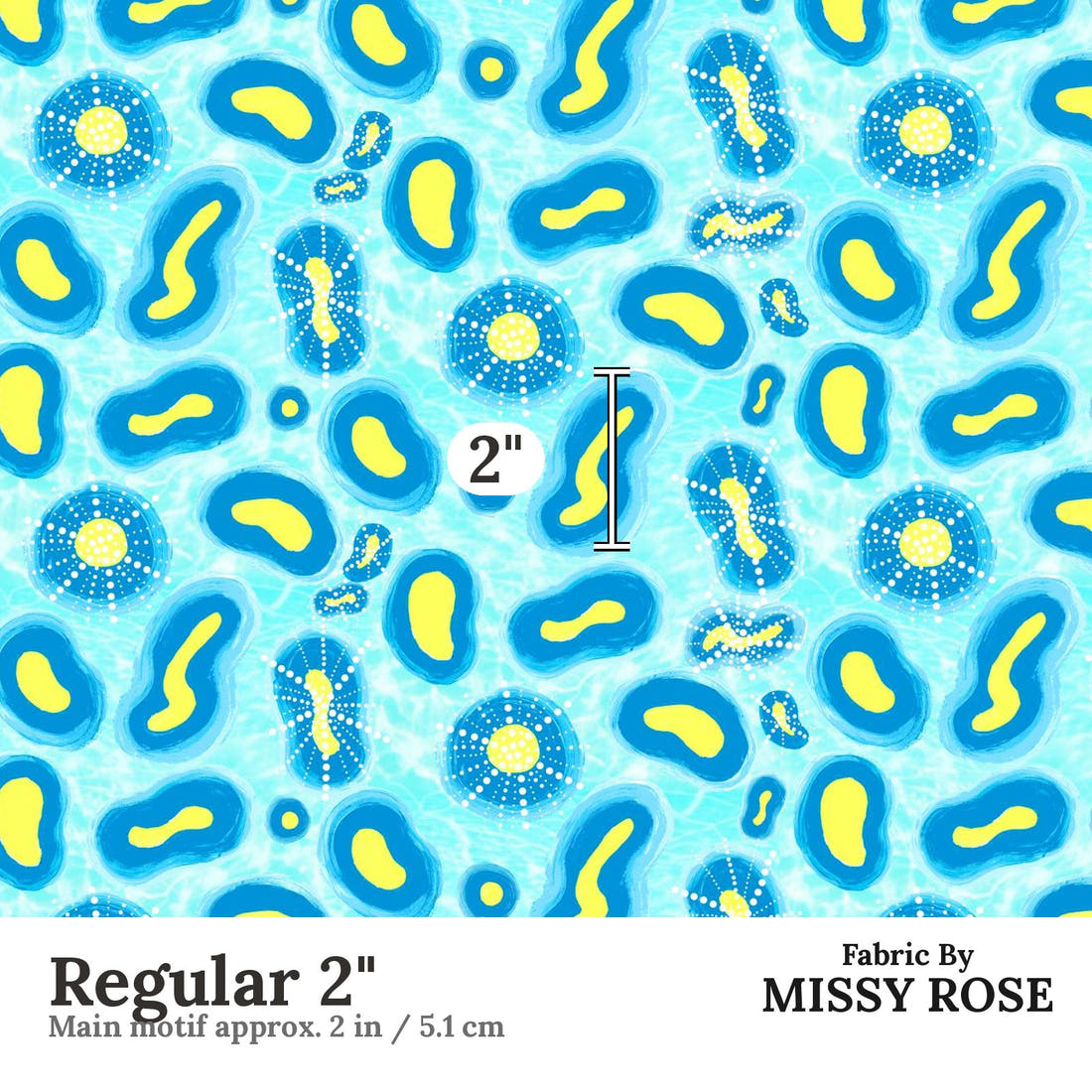 Girl and The Deep Blue Sea 78 Regular 2 inch print scale guide | Fabric by Missy Rose