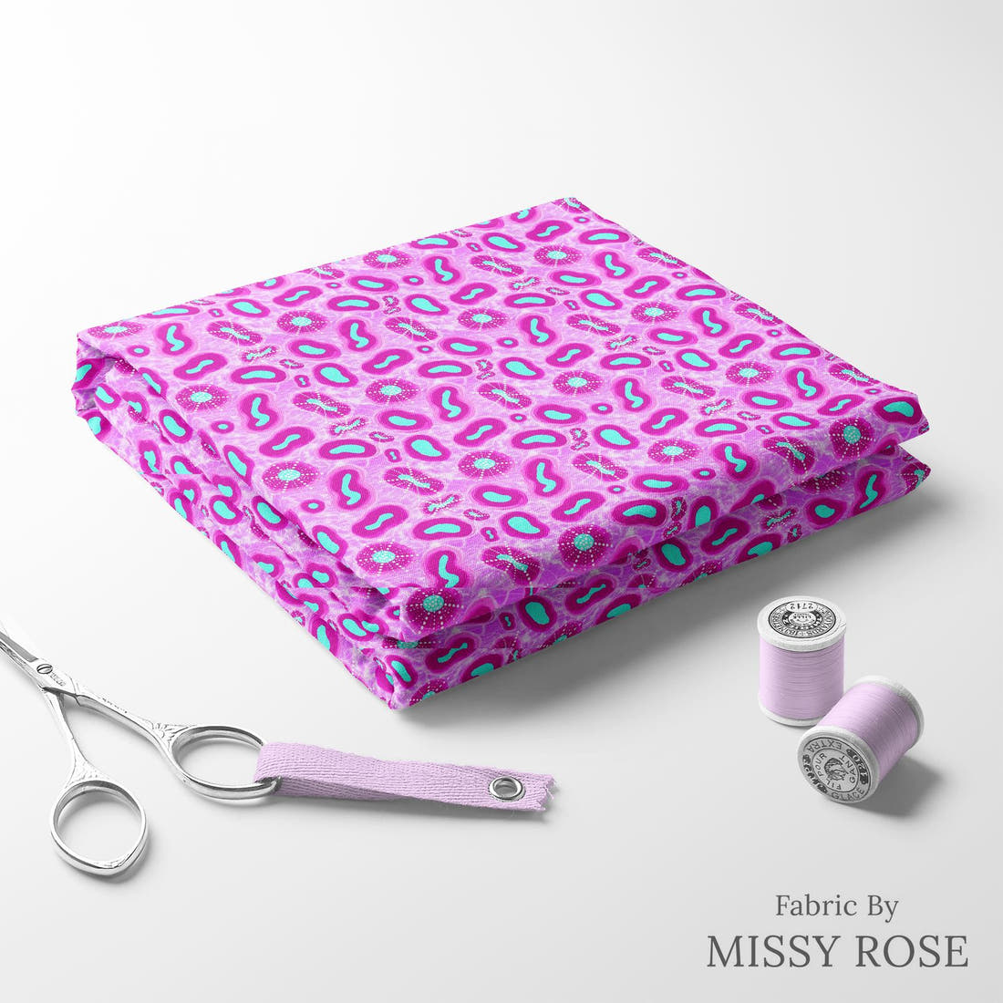 Girl and The Deep Blue Sea 79 folded fabric stack with matching thread - pre-order fabric Australia | Fabric by Missy Rose