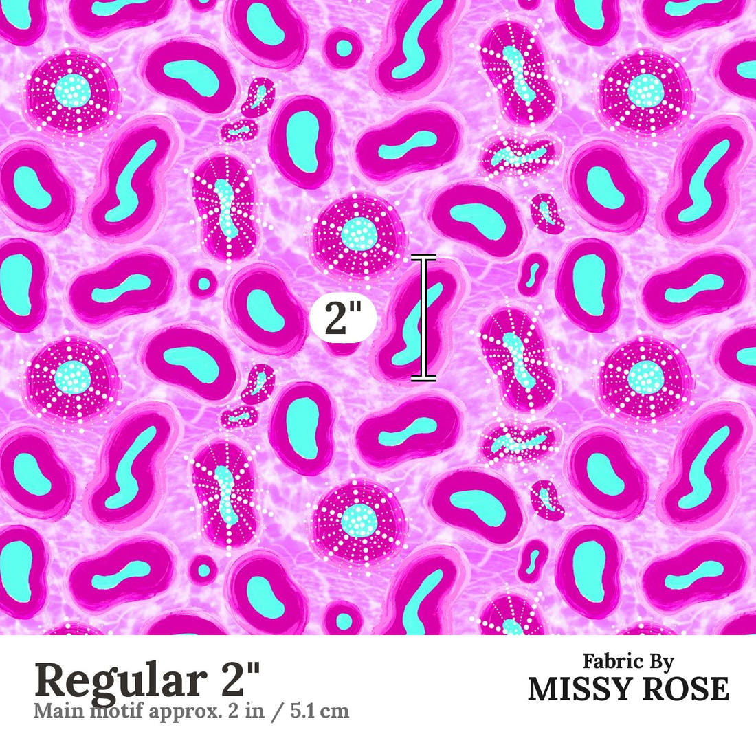 Girl and The Deep Blue Sea 79 Regular 2 inch print scale guide | Fabric by Missy Rose