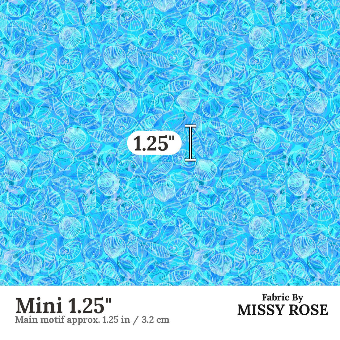 Girl and The Deep Blue Sea 80 Mini 1.25 inch print scale guide | Fabric by Missy Rose