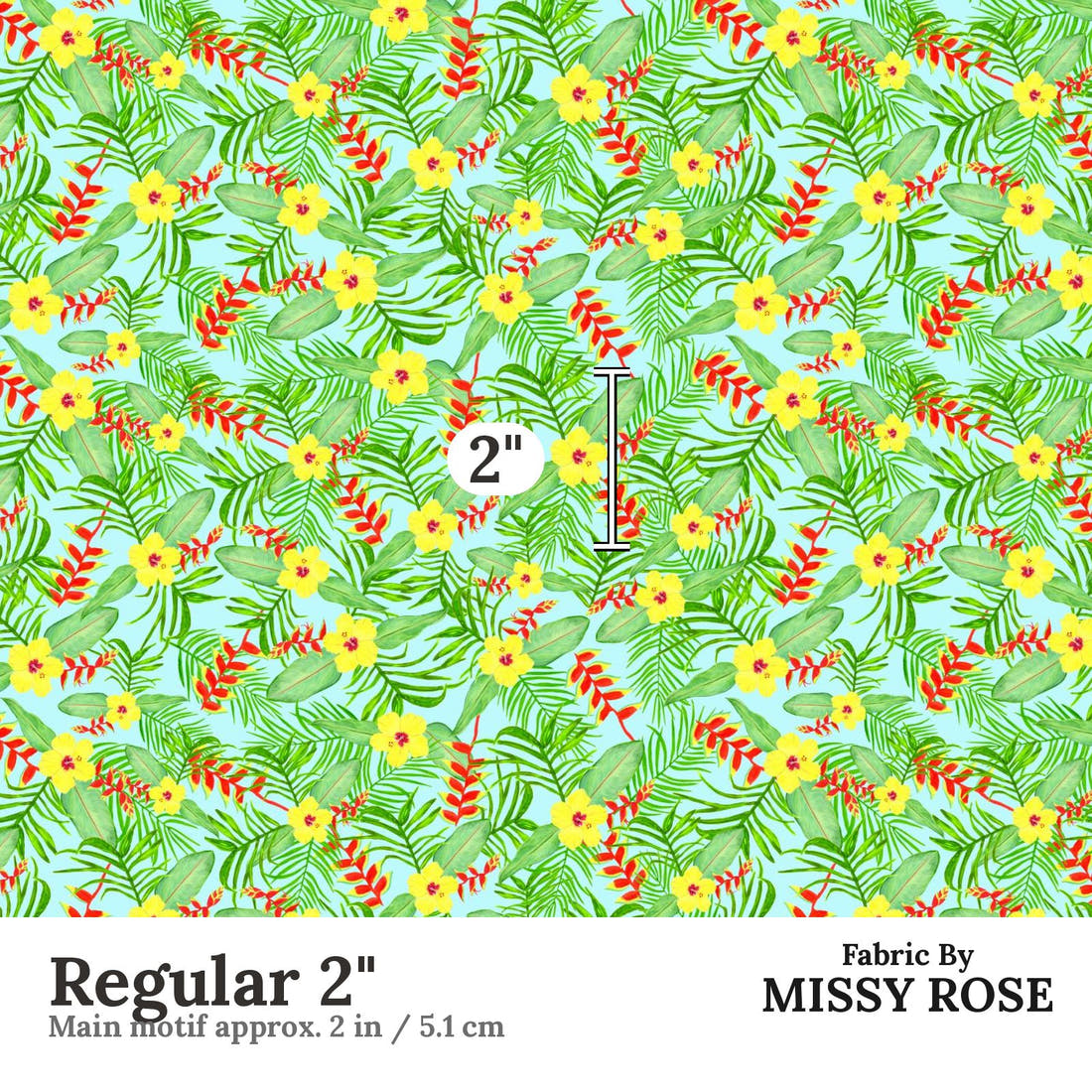 Girl and The Deep Blue Sea 81 Regular 2 inch print scale guide | Fabric by Missy Rose