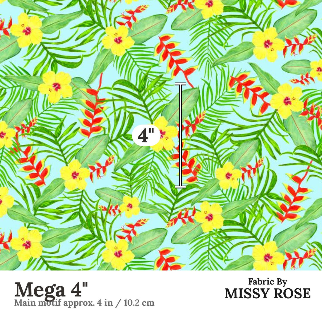 Girl and The Deep Blue Sea 81 Mega 4 inch print scale guide | Fabric by Missy Rose