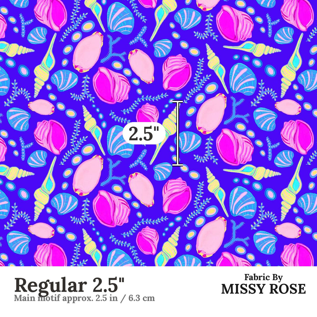 Girl and The Deep Blue Sea 82 Regular 2.5 inch print scale guide | Fabric by Missy Rose