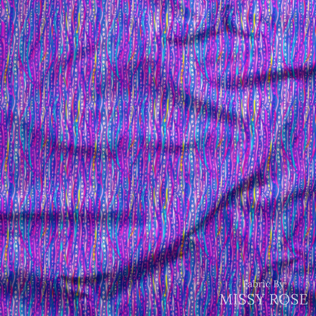Girl and The Deep Blue Sea 83 draped fabric mockup - custom printed fabric by the metre | Fabric by Missy Rose