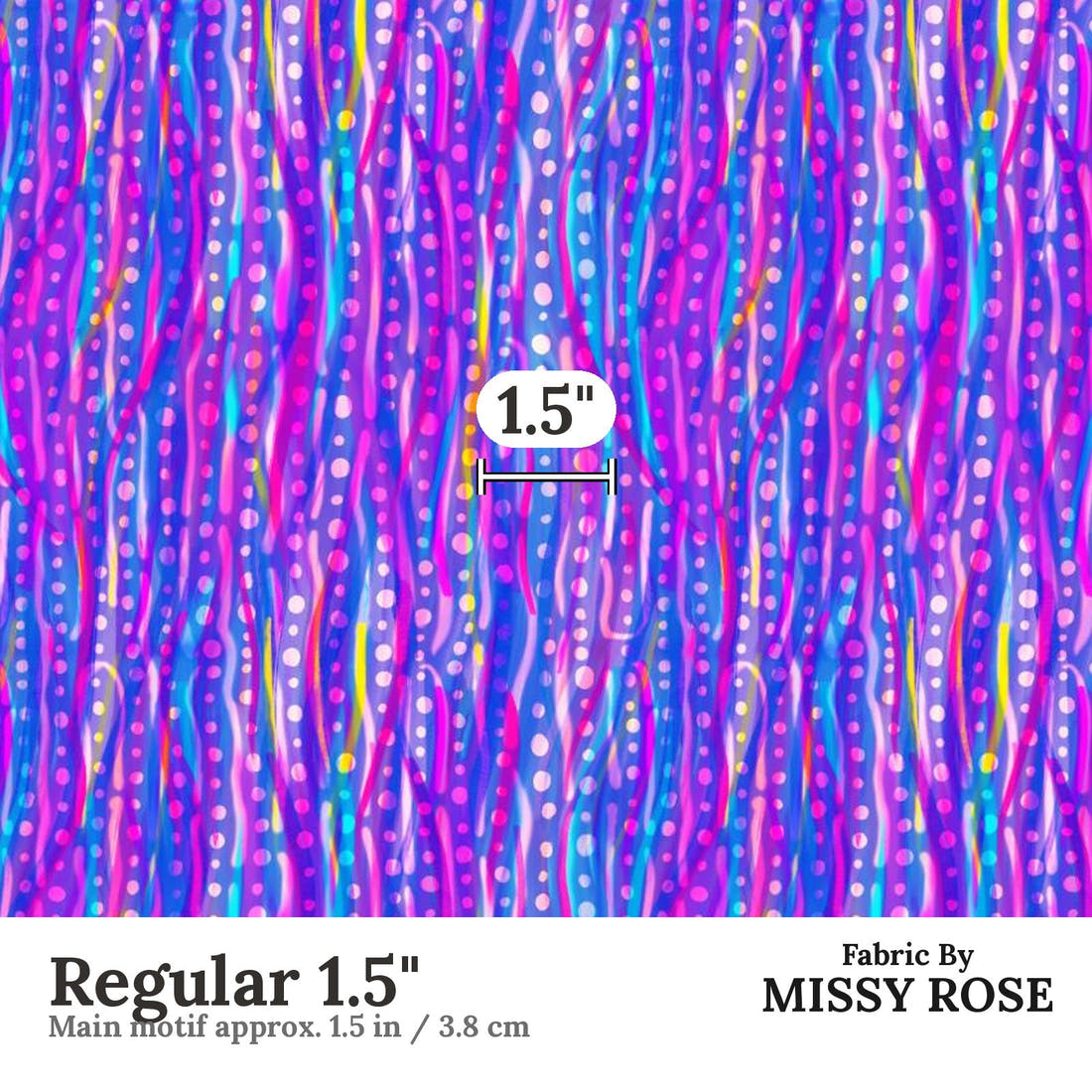 Girl and The Deep Blue Sea 83 Regular 1.5 inch print scale guide | Fabric by Missy Rose