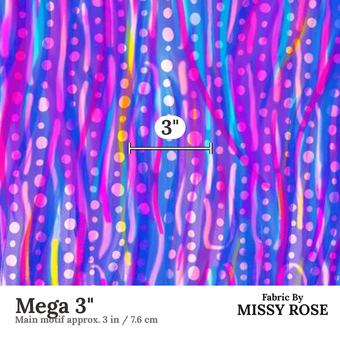 Girl and The Deep Blue Sea 83 Mega 3 inch print scale guide | Fabric by Missy Rose
