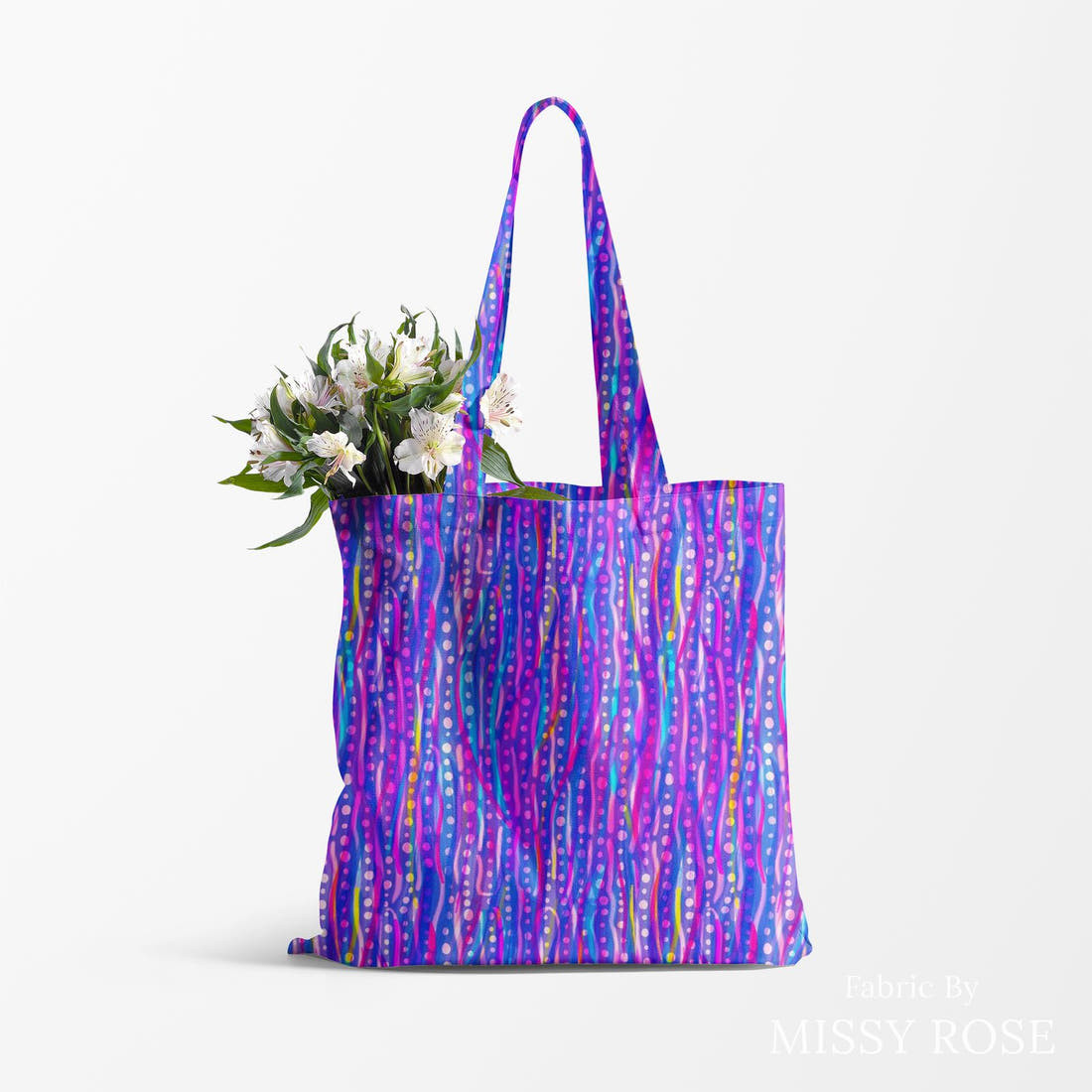 Girl and The Deep Blue Sea 83 made up as a tote bag - custom printed fabric | Fabric by Missy Rose