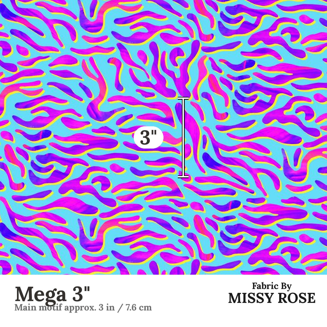 Girl and The Deep Blue Sea 84 Mega 3 inch print scale guide | Fabric by Missy Rose