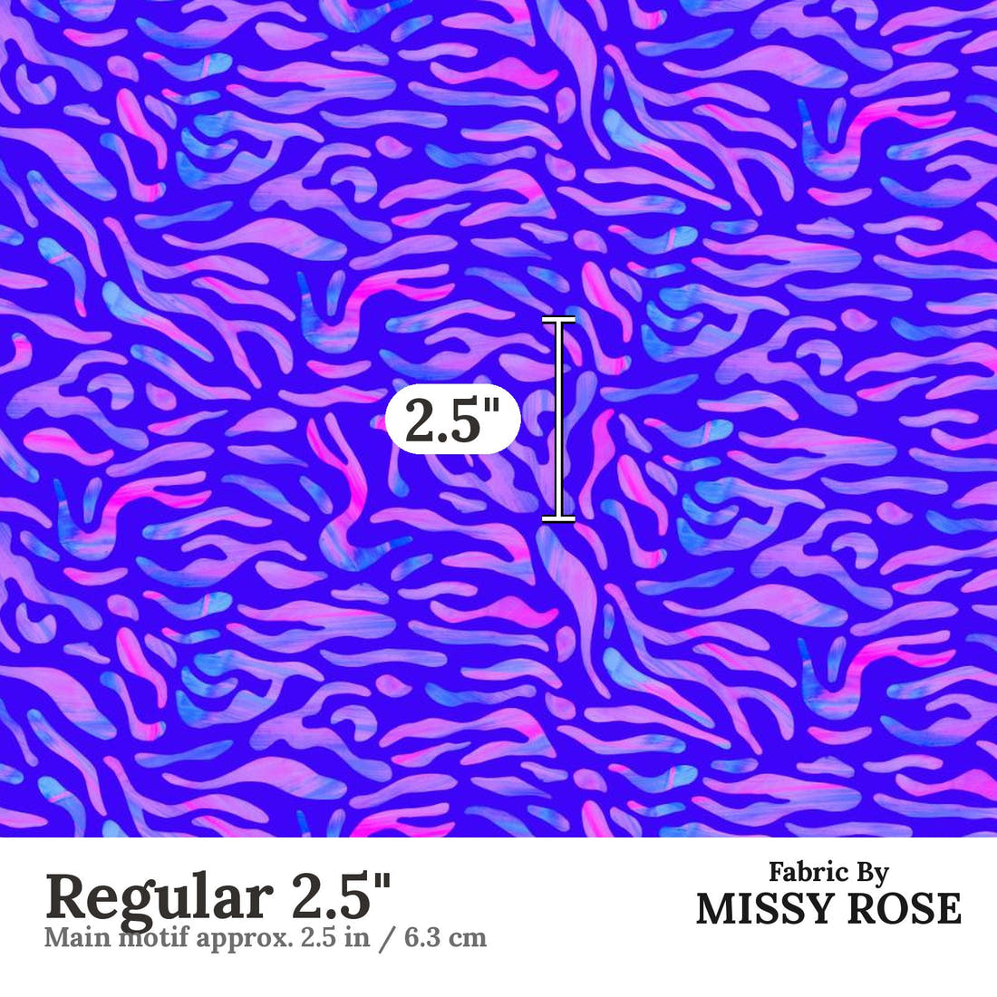 Girl and The Deep Blue Sea 85 Regular 2.5 inch print scale guide | Fabric by Missy Rose