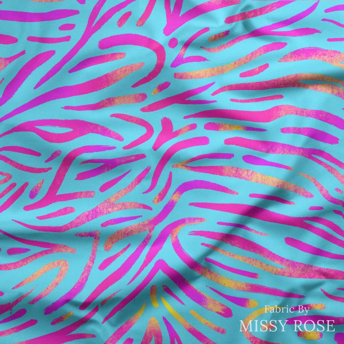Girl and The Deep Blue Sea 86 draped fabric mockup - custom printed fabric by the metre | Fabric by Missy Rose