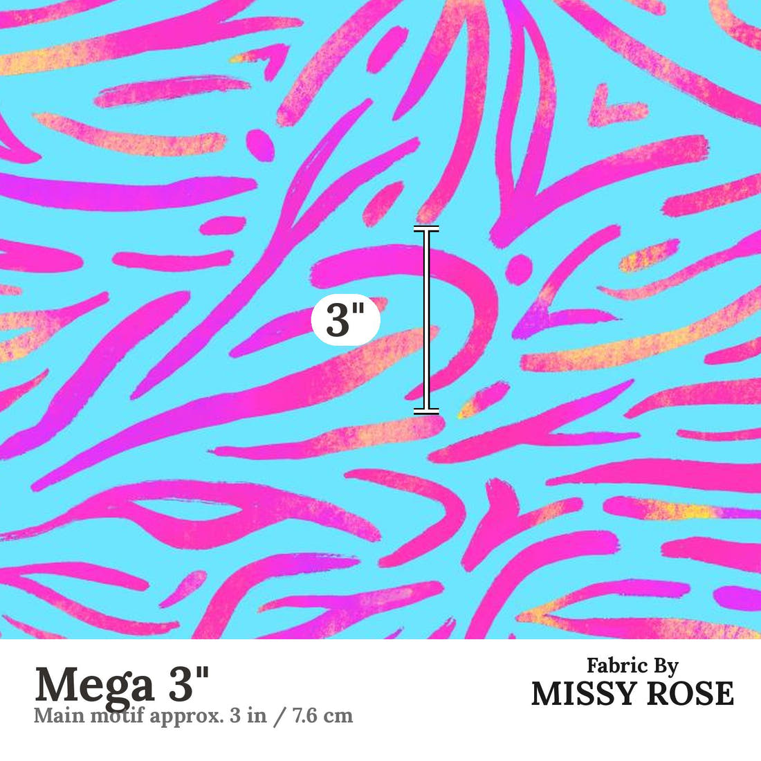 Girl and The Deep Blue Sea 86 Mega 3 inch print scale guide | Fabric by Missy Rose