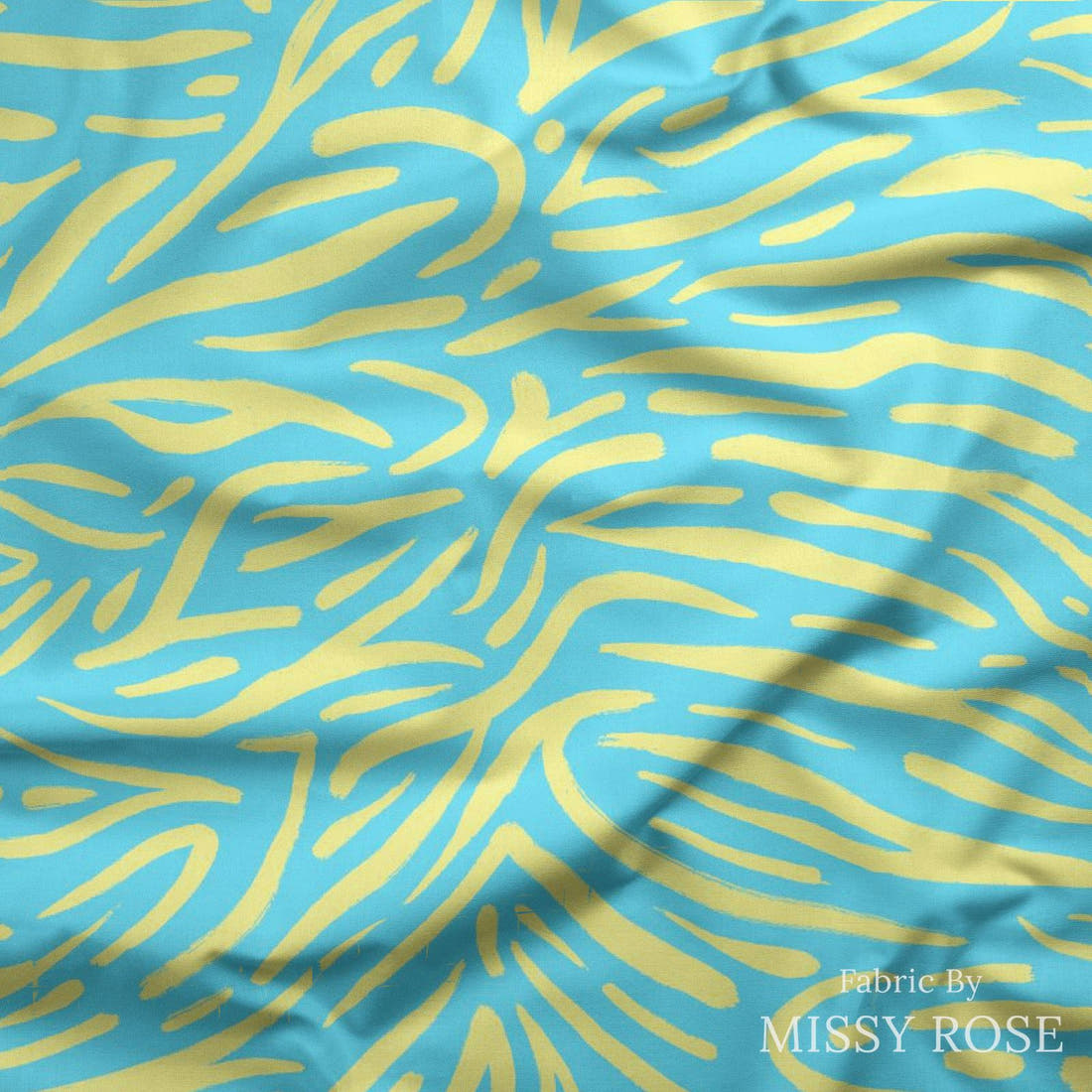 Girl and The Deep Blue Sea 87 draped fabric mockup - custom printed fabric by the metre | Fabric by Missy Rose
