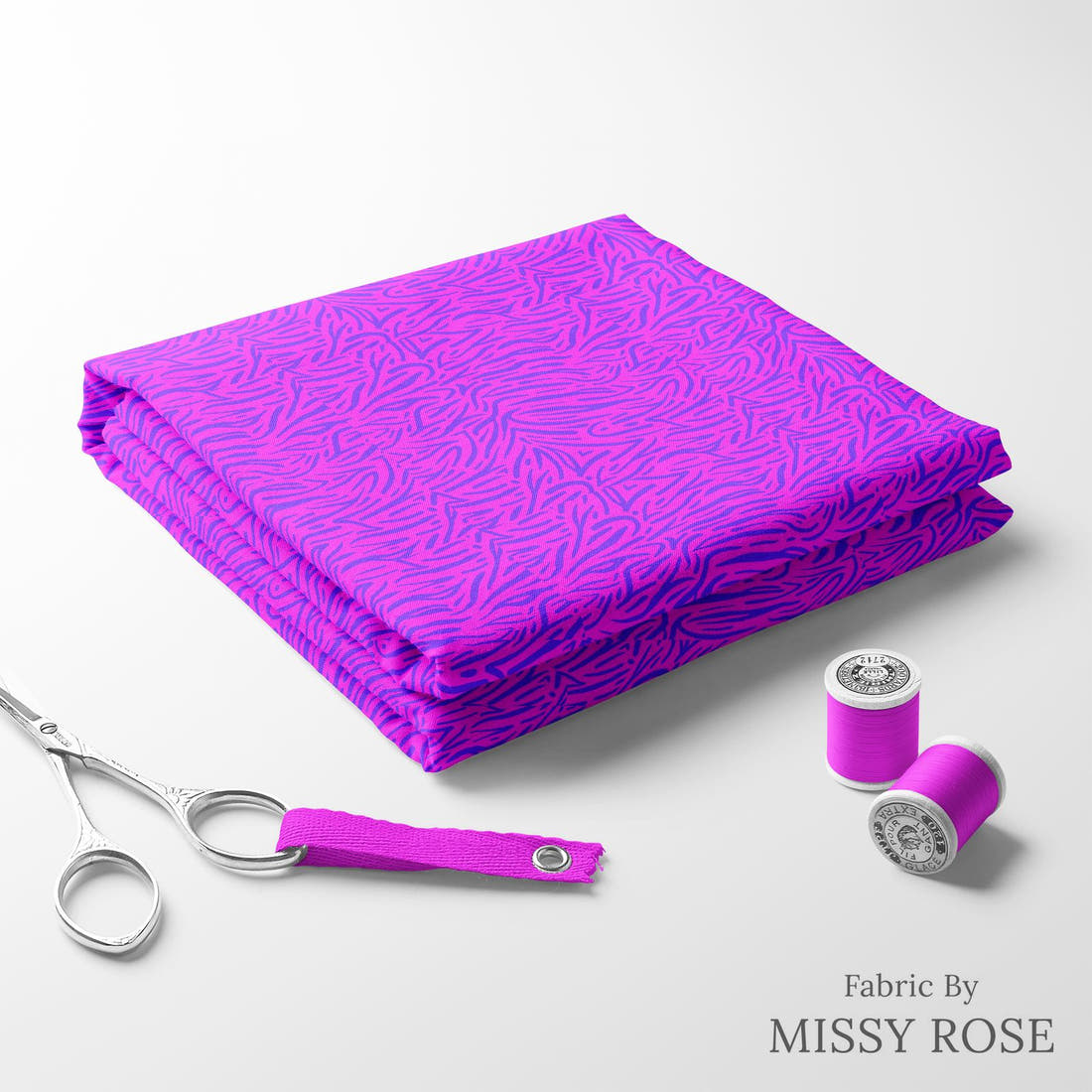 Girl and The Deep Blue Sea 88 folded fabric stack with matching thread - pre-order fabric Australia | Fabric by Missy Rose
