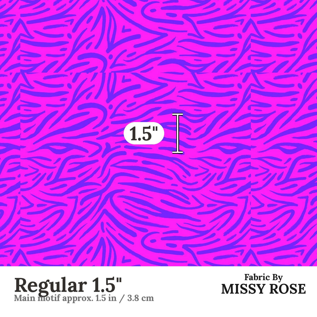 Girl and The Deep Blue Sea 88 Regular 1.5 inch print scale guide | Fabric by Missy Rose