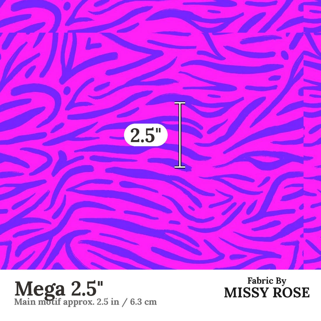 Girl and The Deep Blue Sea 88 Mega 2.5 inch print scale guide | Fabric by Missy Rose