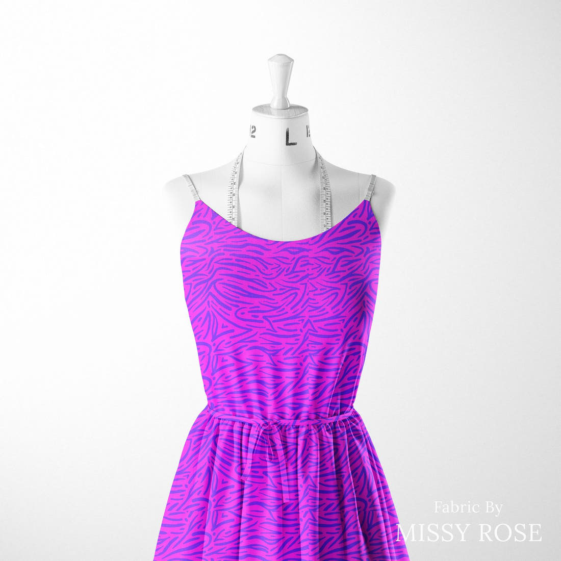 Girl and The Deep Blue Sea 88 sewn into a women's dress - custom printed fabric | Fabric by Missy Rose
