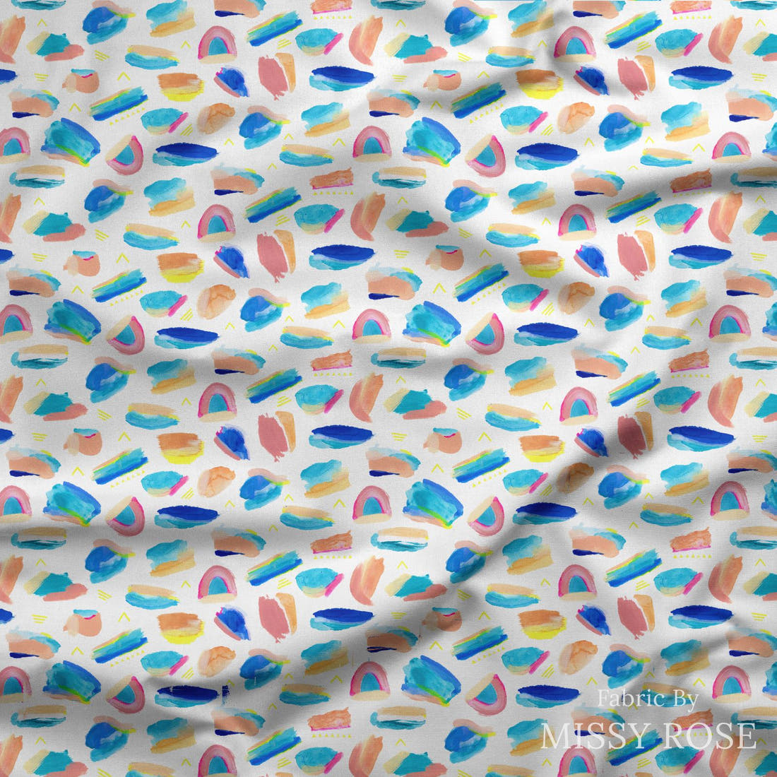 Girl and The Deep Blue Sea 92 draped fabric mockup - custom printed fabric by the metre | Fabric by Missy Rose