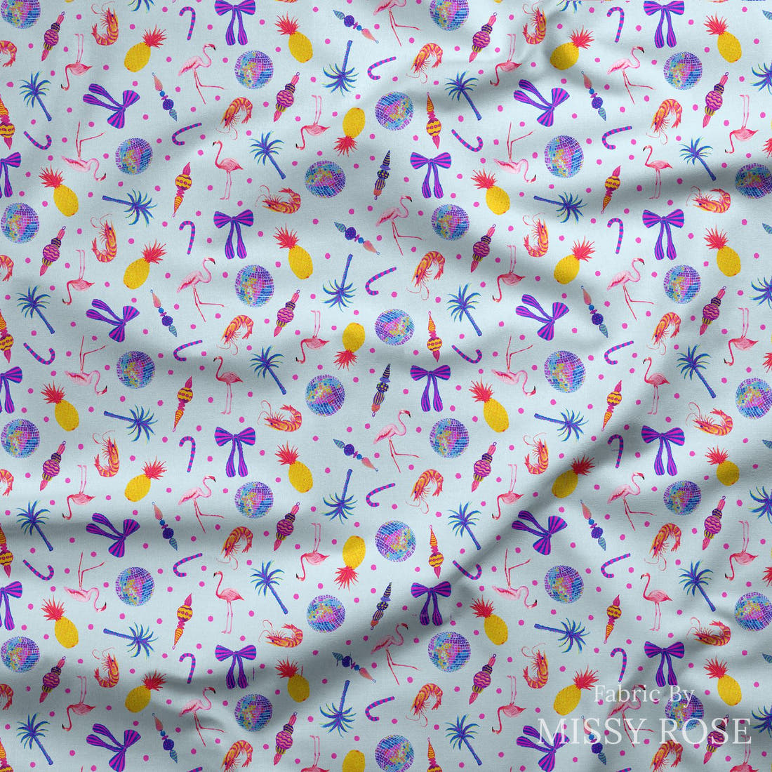 Girl and The Deep Blue Sea 93 draped fabric mockup - custom printed fabric by the metre | Fabric by Missy Rose