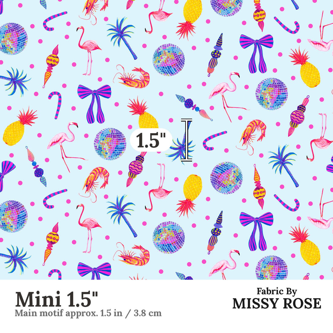 Girl and The Deep Blue Sea 93 Mini 1.5 inch print scale guide | Fabric by Missy Rose