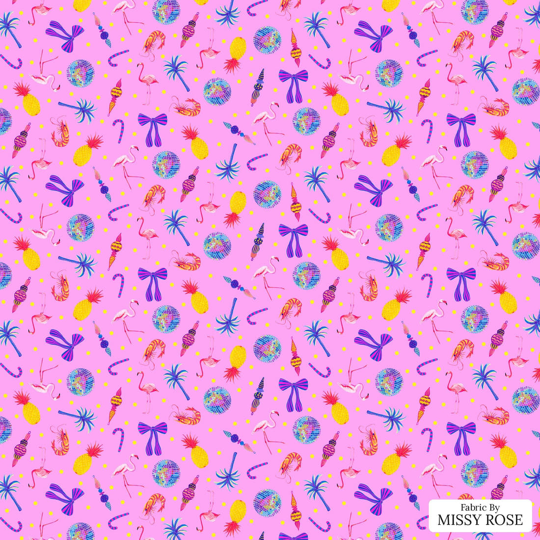 Girl and The Deep Blue Sea 94 - flat view of the print, zoom in for detail | Fabric by Missy Rose