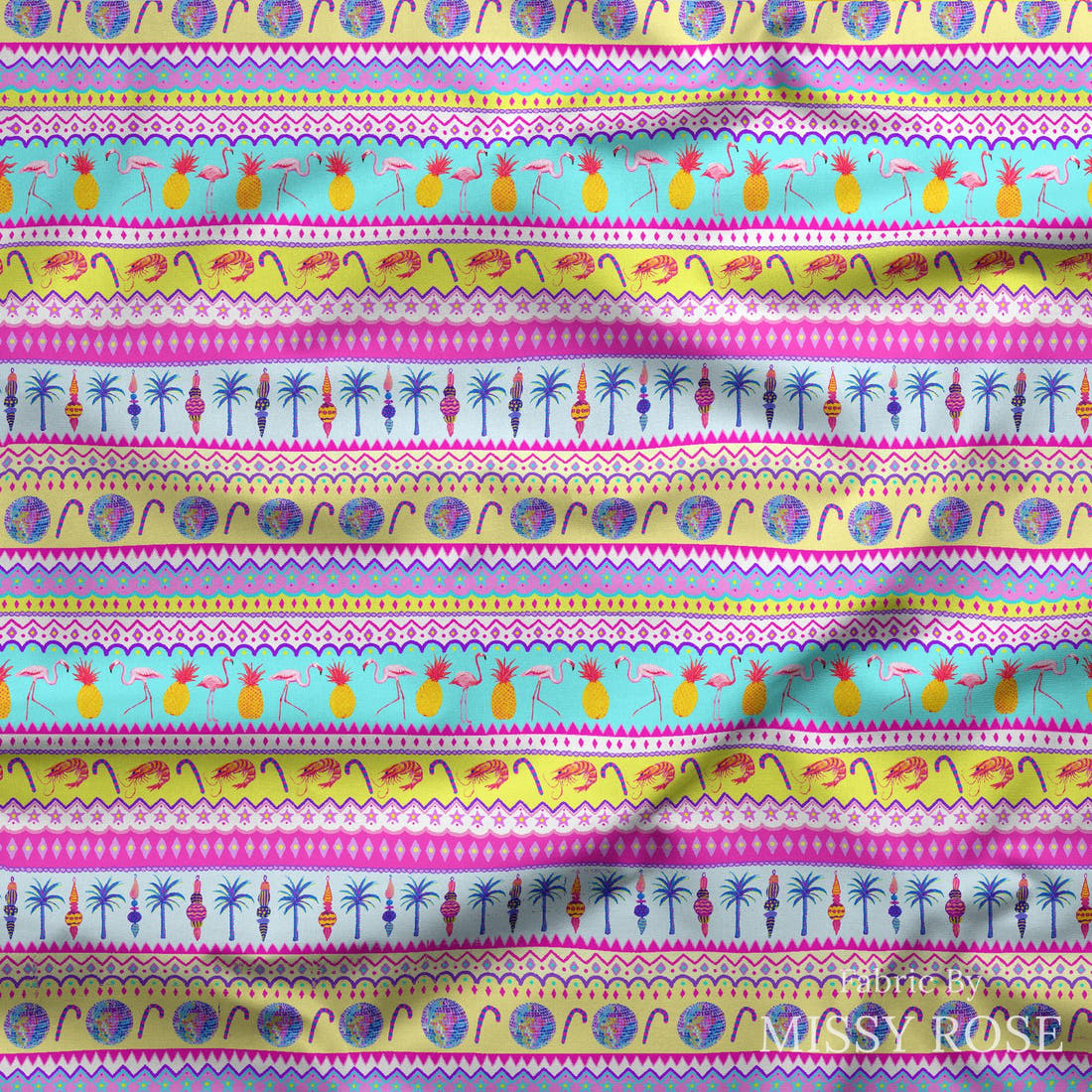 Girl and The Deep Blue Sea 95 draped fabric mockup - custom printed fabric by the metre | Fabric by Missy Rose