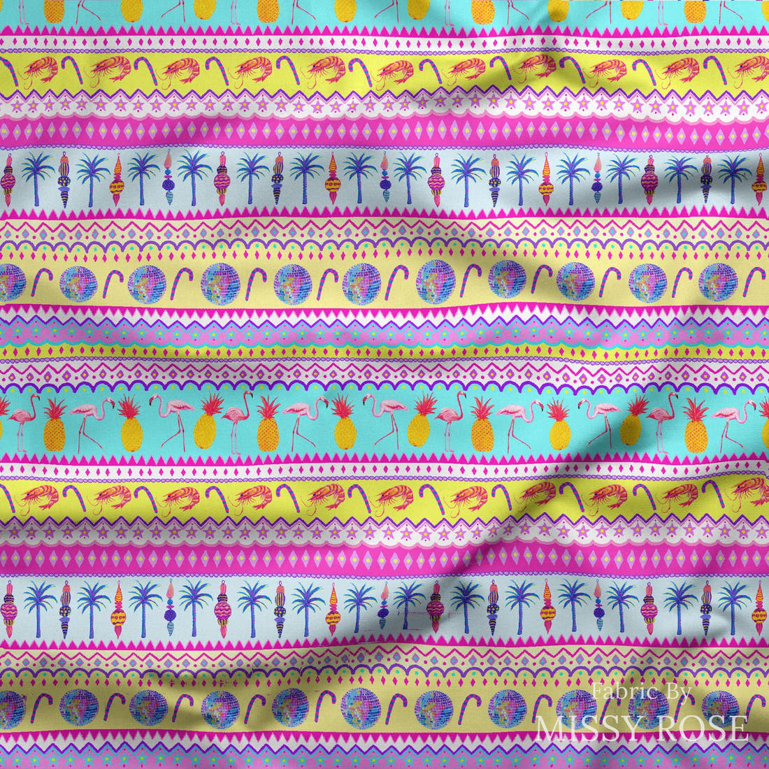 Girl and The Deep Blue Sea 95 draped fabric mockup - custom printed fabric by the metre | Fabric by Missy Rose