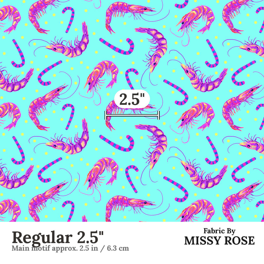 Girl and The Deep Blue Sea 96 Regular 2.5 inch print scale guide | Fabric by Missy Rose