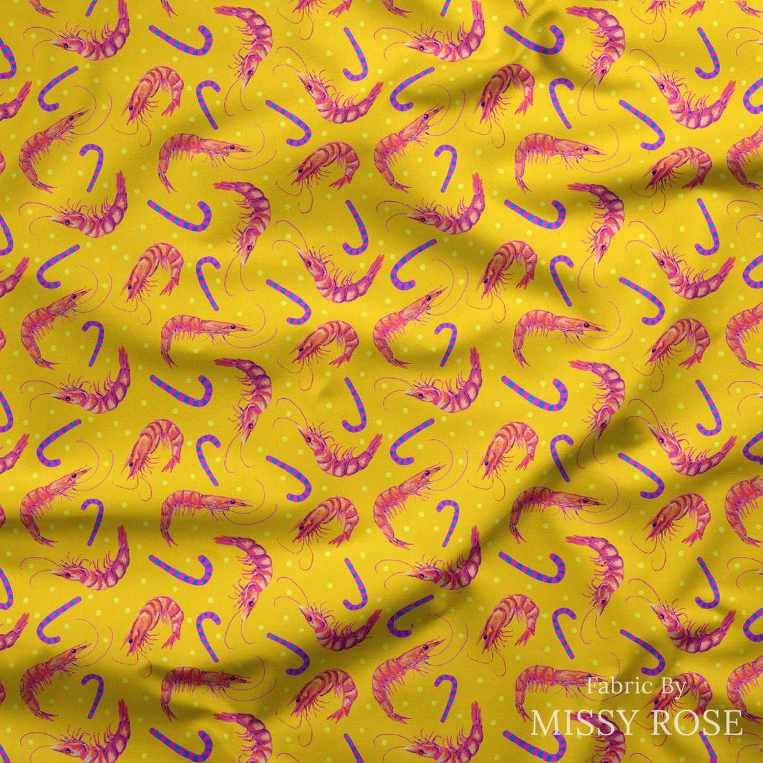 Girl and The Deep Blue Sea 97 draped fabric mockup - custom printed fabric by the metre | Fabric by Missy Rose