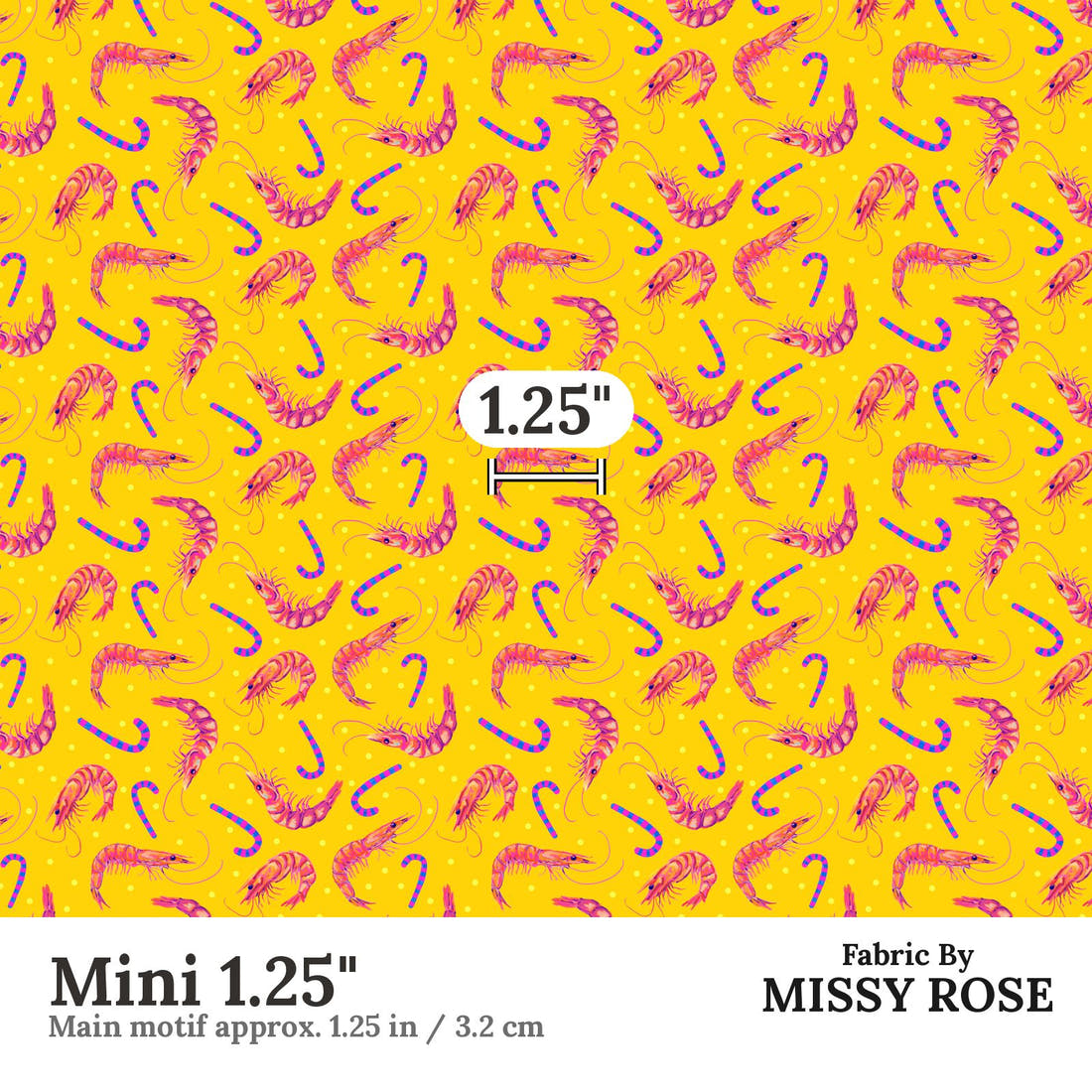 Girl and The Deep Blue Sea 97 Mini 1.25 inch print scale guide | Fabric by Missy Rose