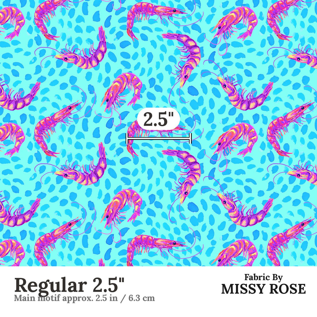 Girl and The Deep Blue Sea 98 Regular 2.5 inch print scale guide | Fabric by Missy Rose