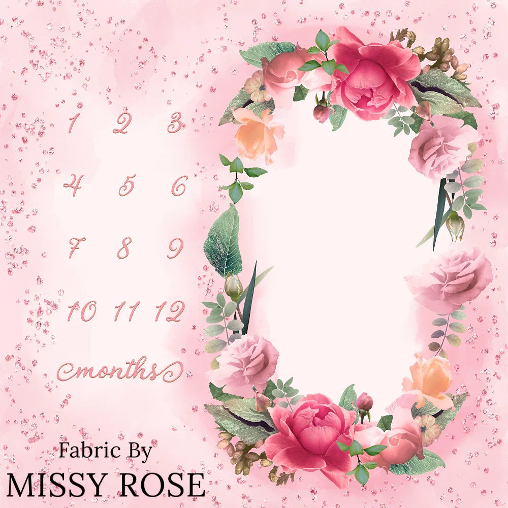 Milestone Blanket Panel Floral fabric – custom printed pre-order fabric Australia | Fabric by Missy Rose
