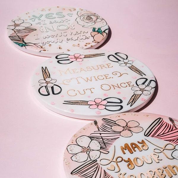 Sewing Pattern Weights Quotes x 4 fabric – premium custom printed fabric for sewing | Fabric by Missy Rose