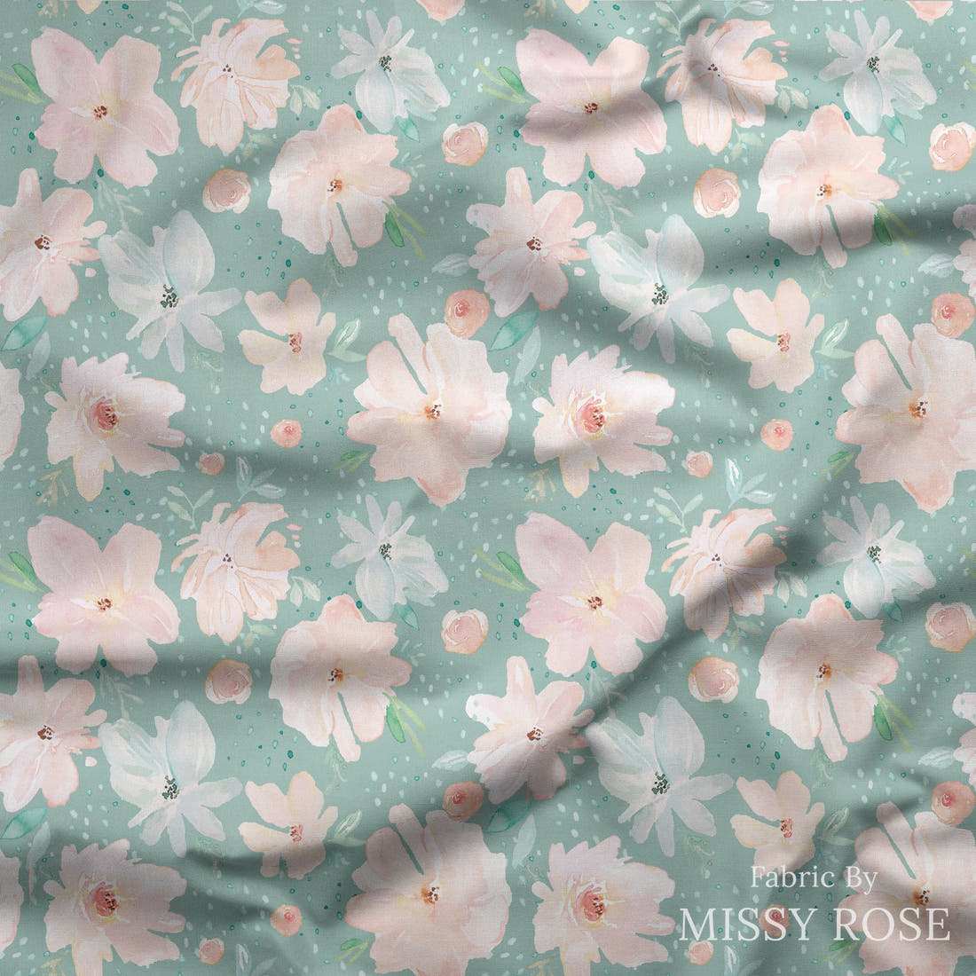 Indy Bloom Fabric April Showers Aspen 02 draped fabric mockup - custom printed fabric by the metre | Fabric by Missy Rose