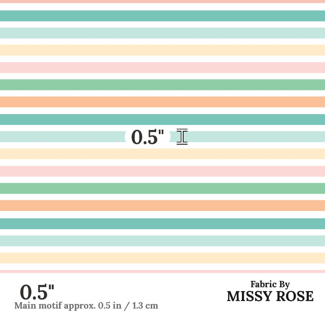Indy Bloom Fabric April Showers Rainbow 06 0.5 inch print scale guide | Fabric by Missy Rose