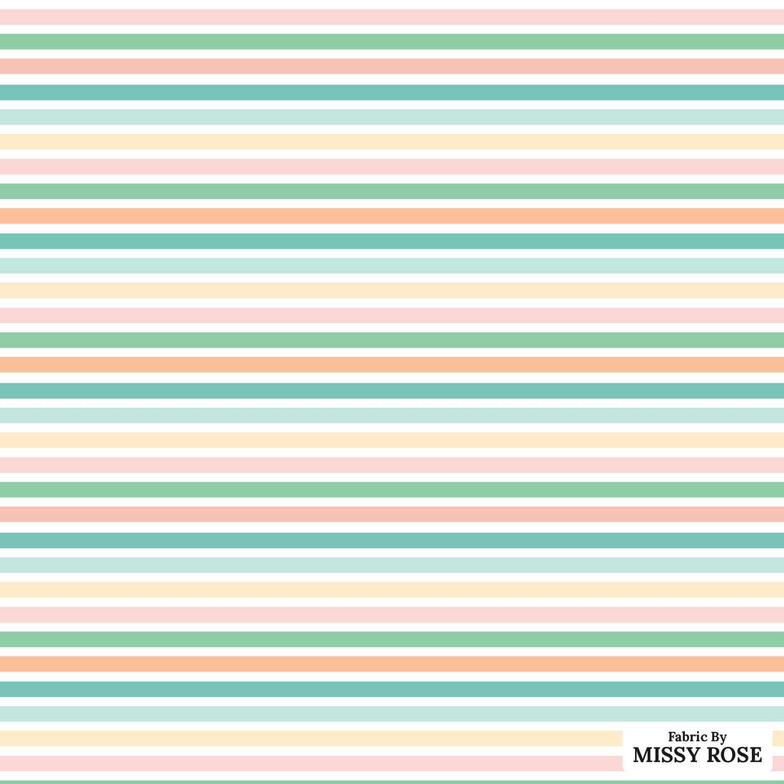 Indy Bloom Fabric April Showers Rainbow 06 flat view of the printed design | Fabric by Missy Rose