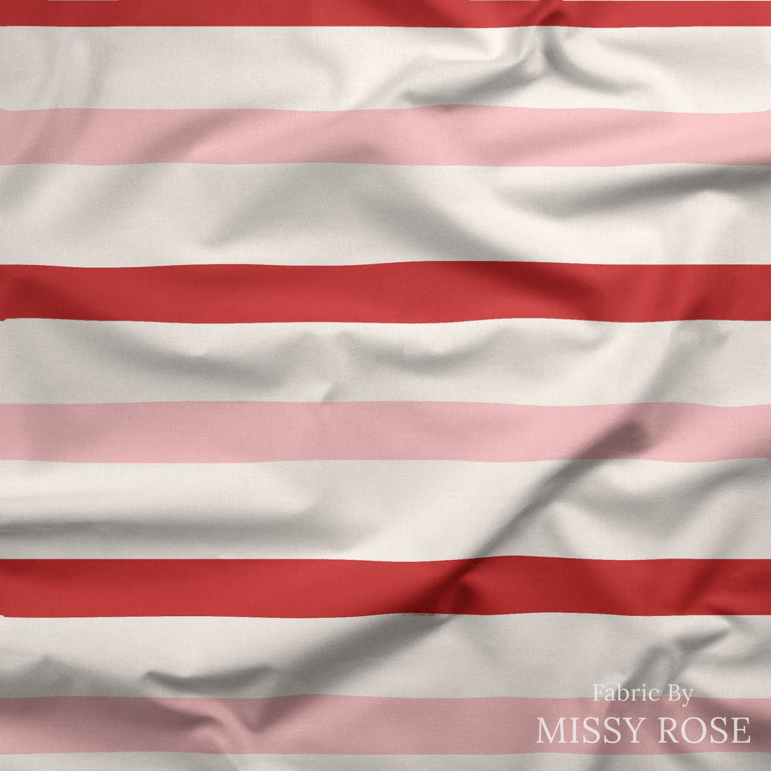 Indy Bloom Fabric Bee My Valentine Valentine Stripe 23 draped fabric mockup - custom printed fabric by the metre | Fabric by Missy Rose