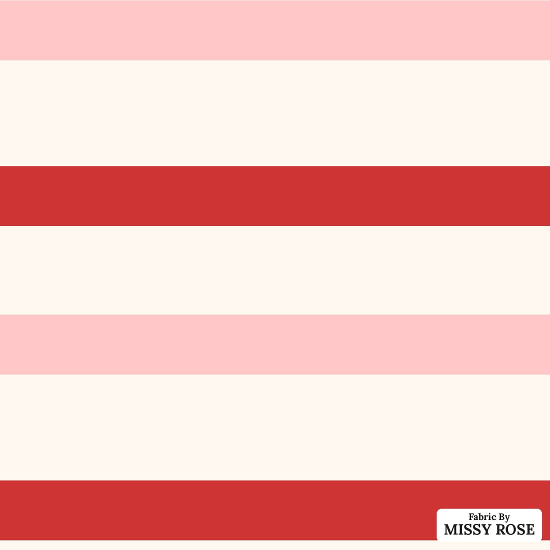 Indy Bloom Fabric Bee My Valentine Valentine Stripe 23 flat view of the printed design | Fabric by Missy Rose