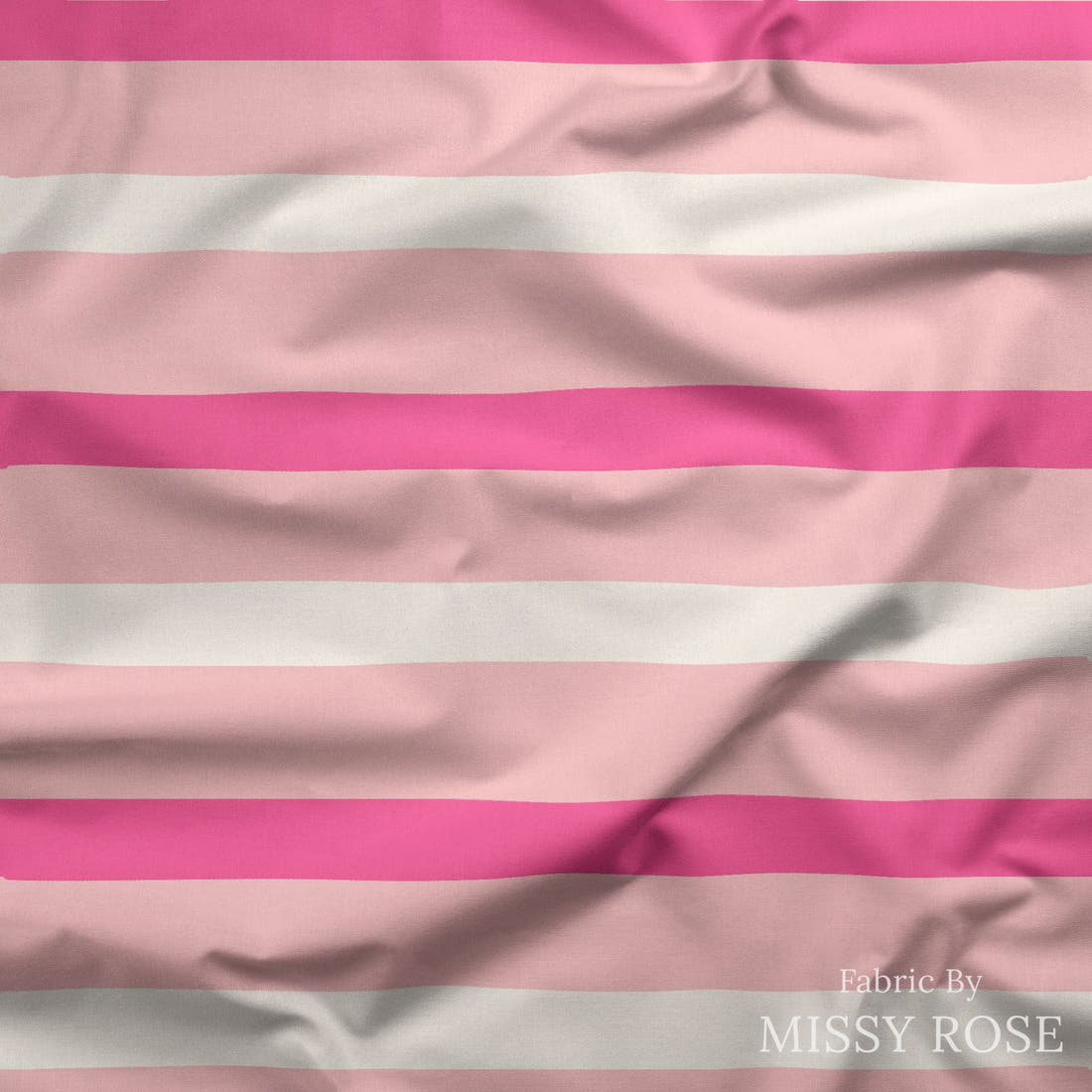 Indy Bloom Fabric Bee My Valentine Valentine Stripe In Bubblegum 24 draped fabric mockup - custom printed fabric by the metre | Fabric by Missy Rose