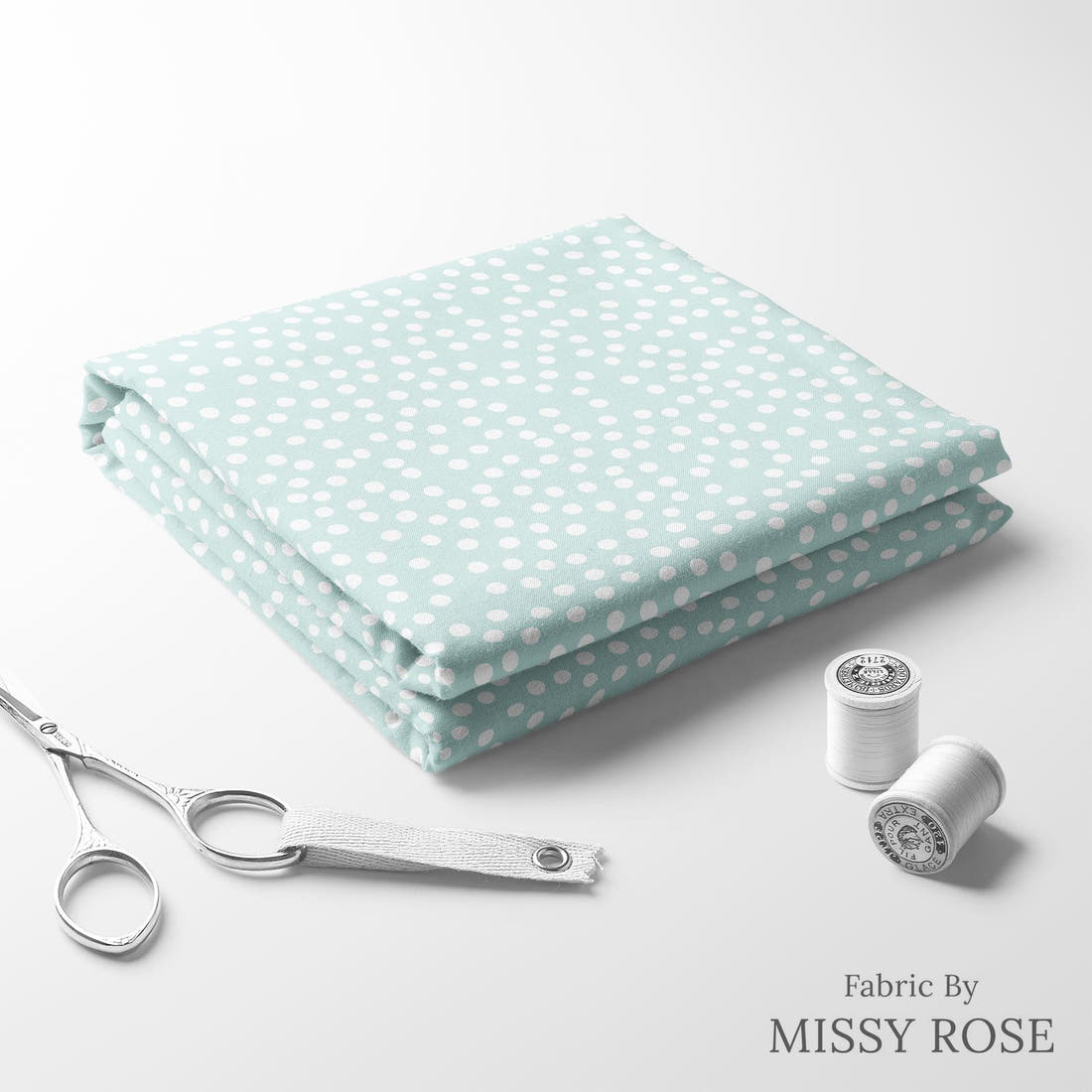 Indy Bloom Fabric Boho Beach Aqua 08 folded fabric stack with matching thread - pre-order fabric Australia | Fabric by Missy Rose