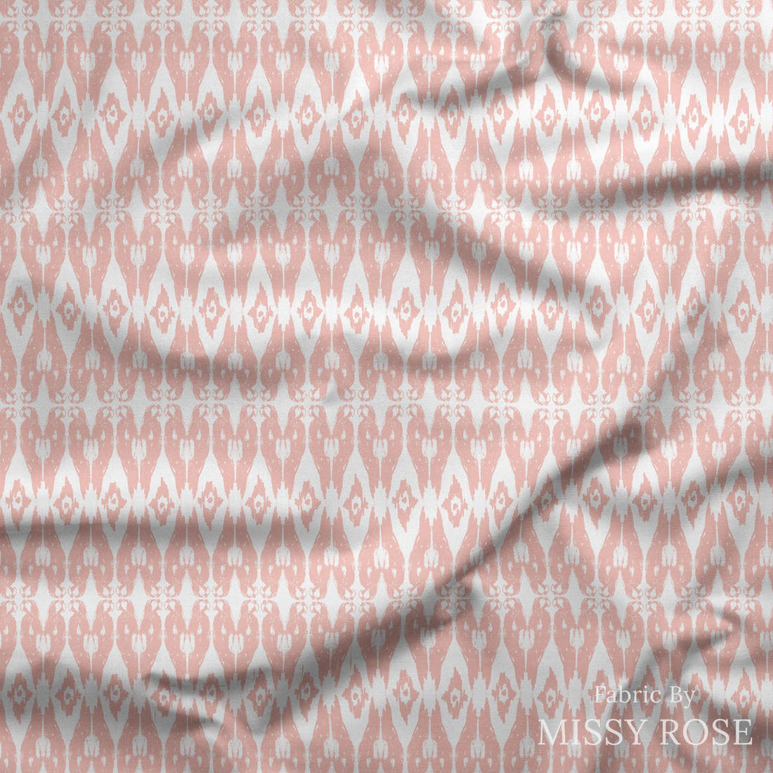 Indy Bloom Fabric Boho Beach Bohemian Pink Parrot 26 draped fabric mockup - custom printed fabric by the metre | Fabric by Missy Rose