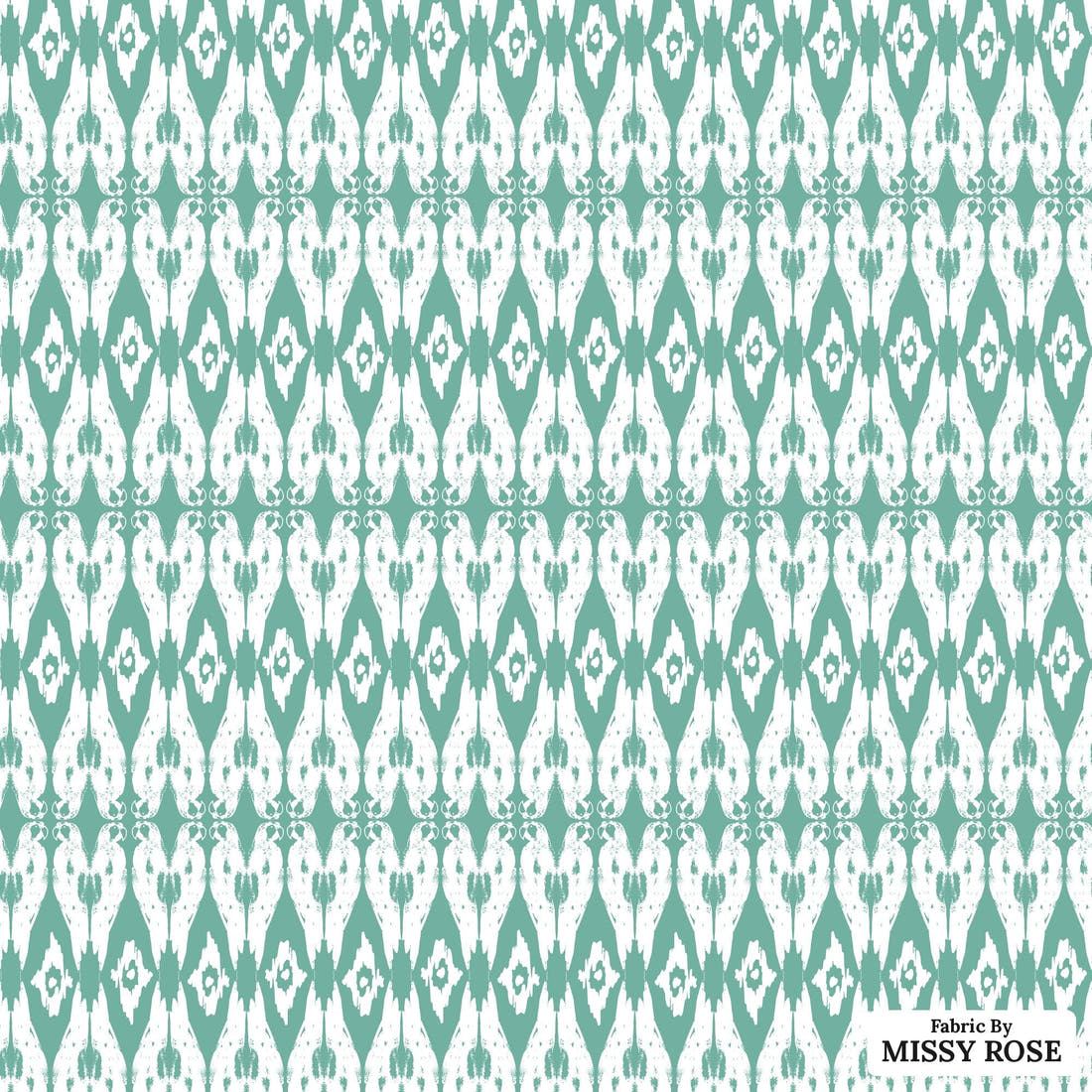 Indy Bloom Fabric Boho Beach Bohemian Teal Parrot 27 flat view of the printed design | Fabric by Missy Rose