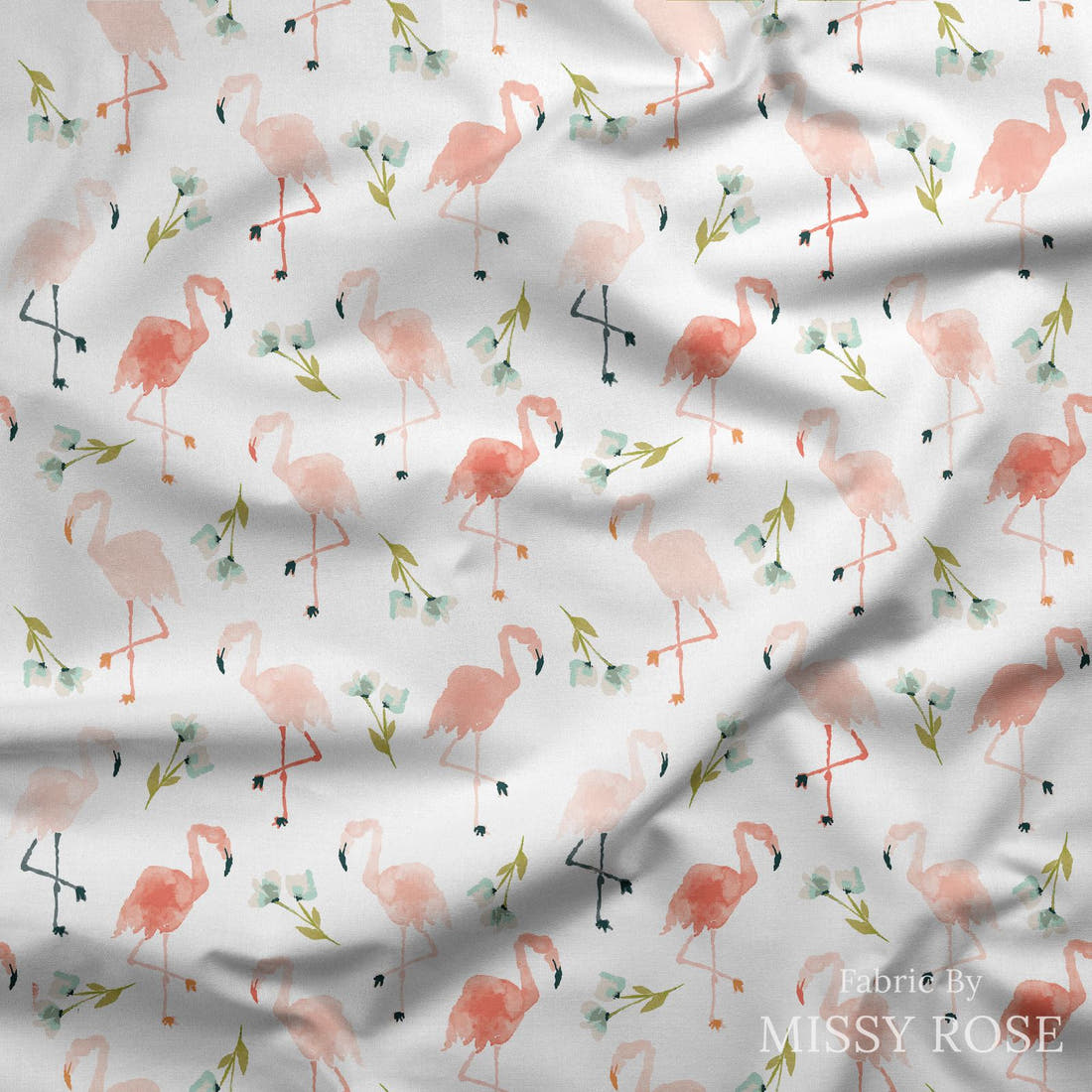 Indy Bloom Fabric Boho Beach Flamingo Paradise 06 draped fabric mockup - custom printed fabric by the metre | Fabric by Missy Rose