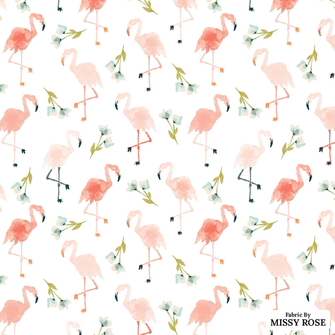 Indy Bloom Fabric Boho Beach Flamingo Paradise 06 flat view of the printed design | Fabric by Missy Rose