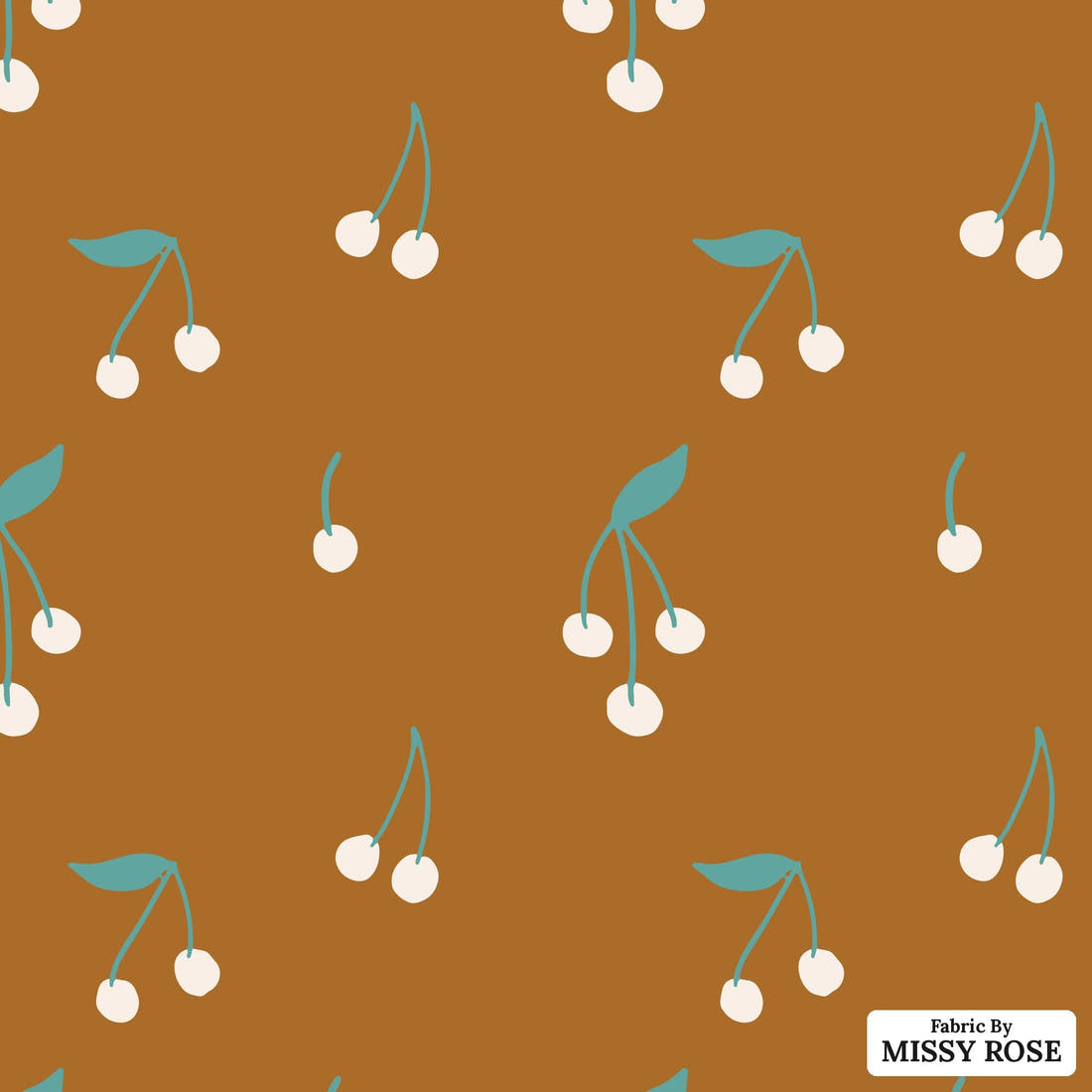 Indy Bloom Fabric Boho Cherrie Brown 05 flat view of the printed design | Fabric by Missy Rose