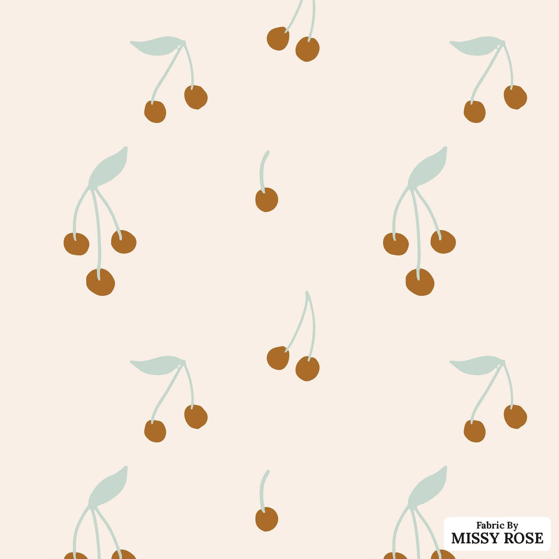 Indy Bloom Fabric Boho Cherrie Cream 06 flat view of the printed design | Fabric by Missy Rose